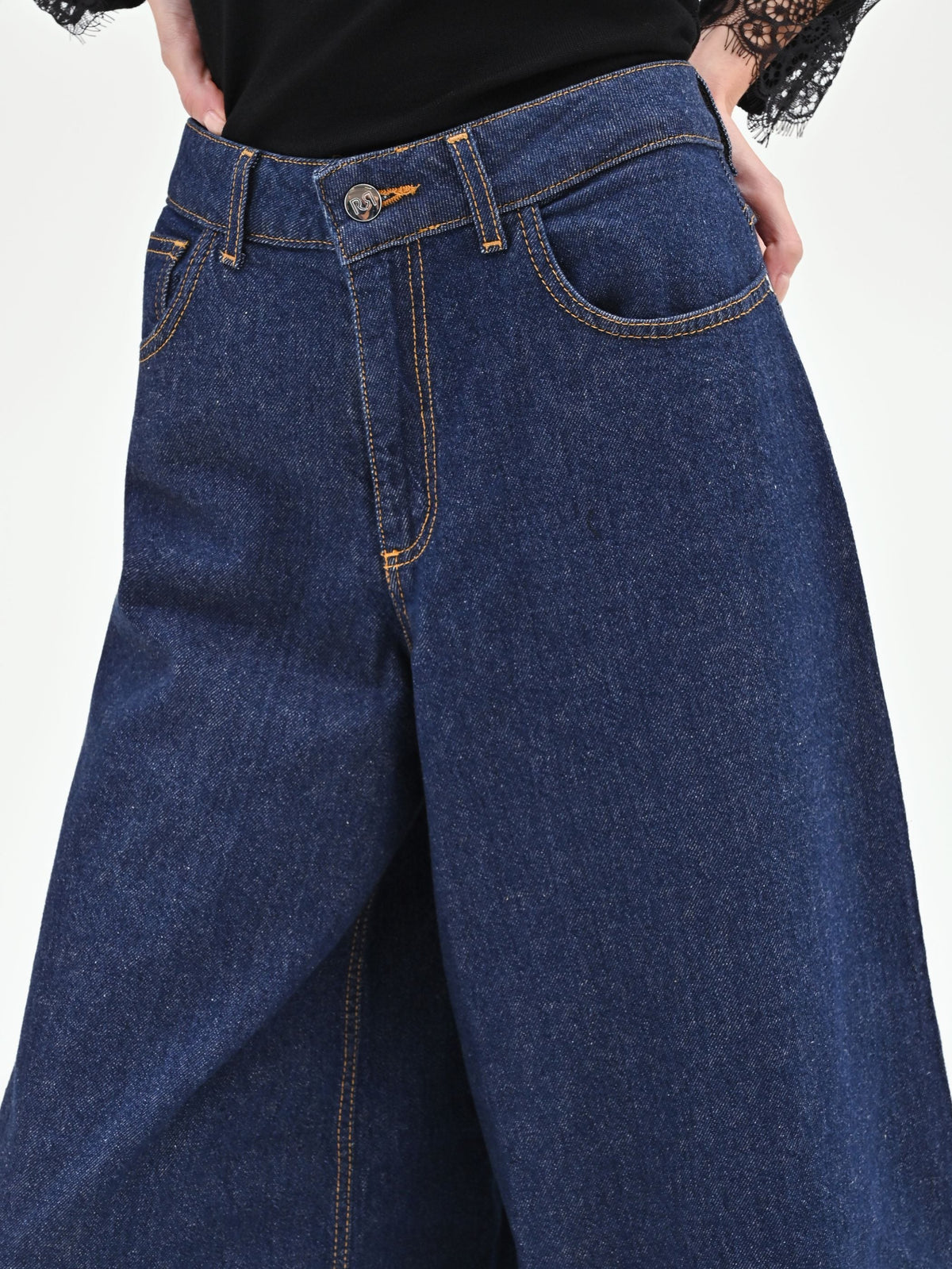 Jeans extra wide blu indaco high waist
