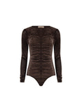 Blusa in velluto stropicciato moro