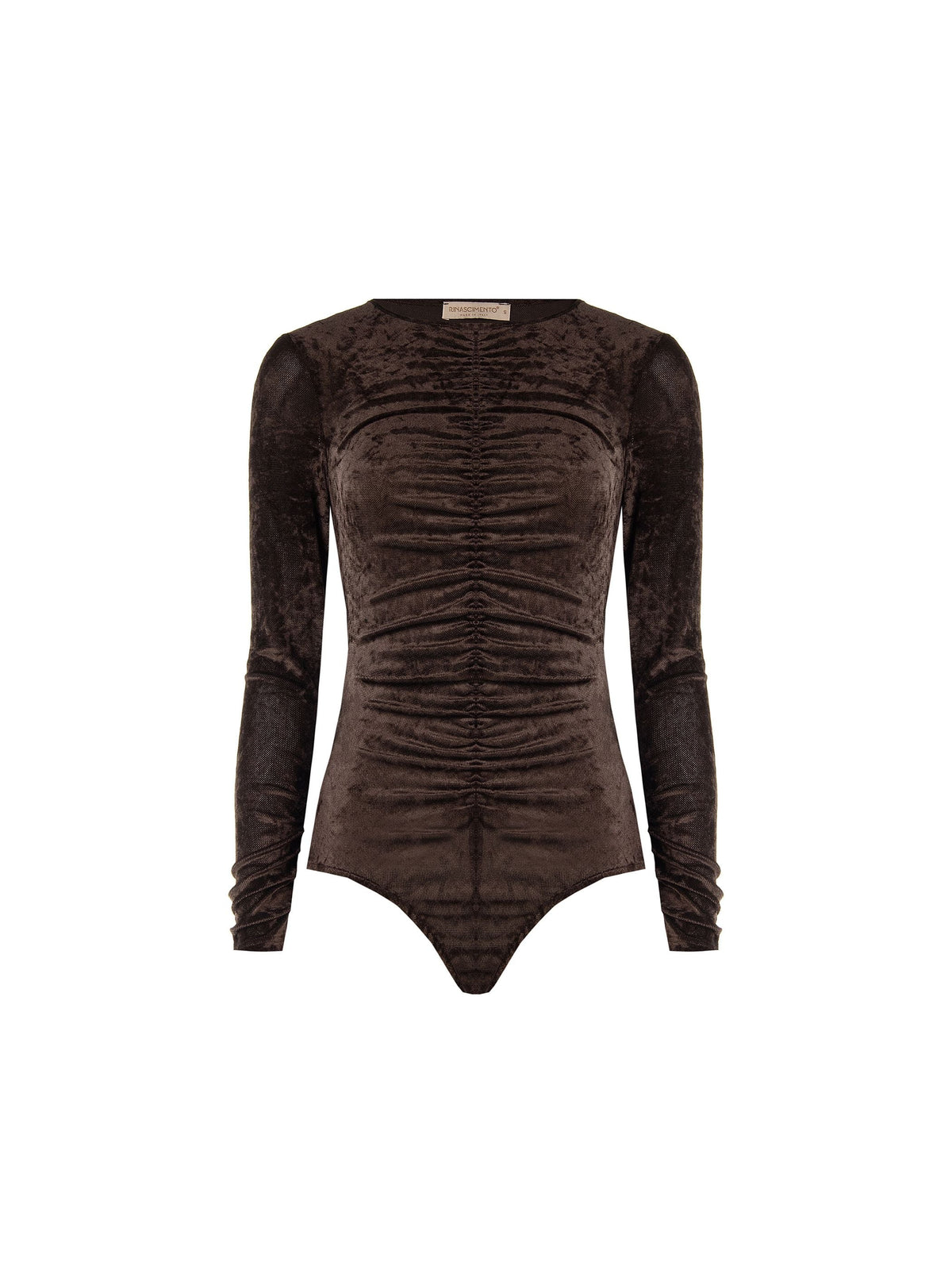 Blusa in velluto stropicciato moro