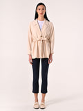 Giacca Beige effetto Goffrato