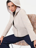 Giacca tortora beige con cappuccio