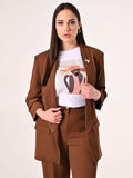 Giacca Aperta Curvy Marrone Cioccolato