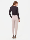 Pantalone a sigaretta tortora beige con piega centrale
