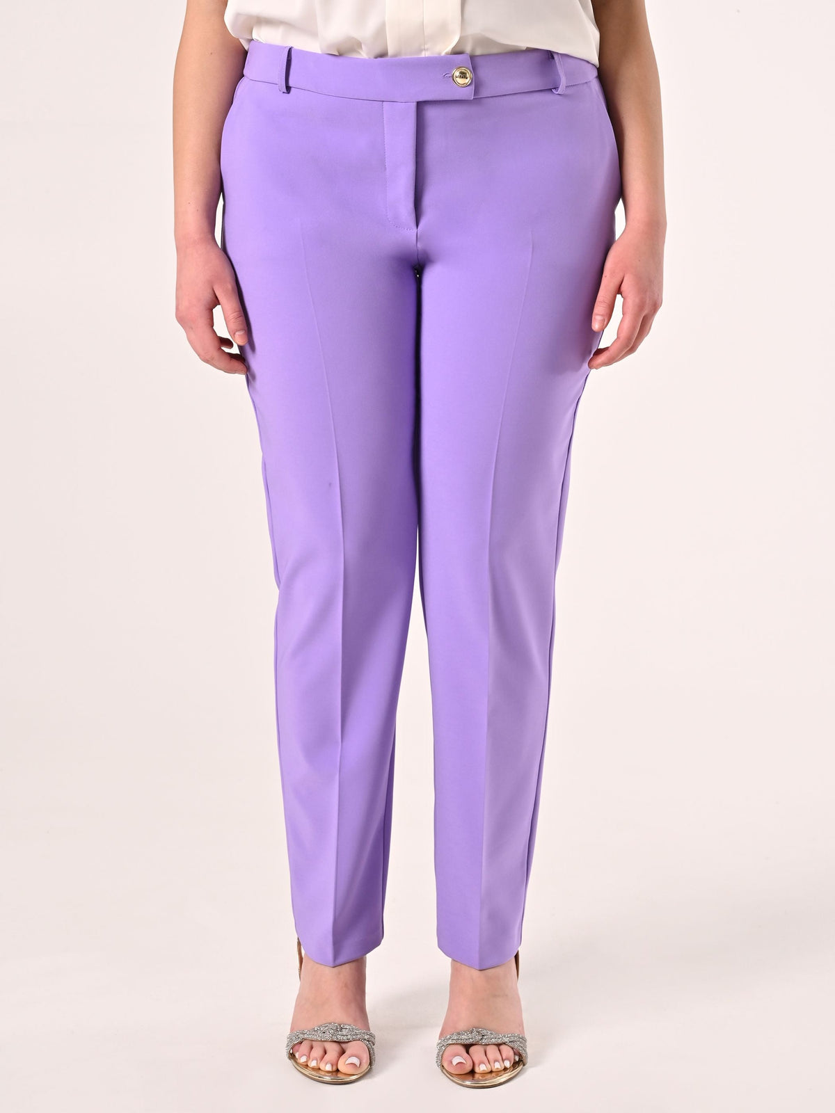 Pantaloni Curvy Lilla in Tessuto Tecnico