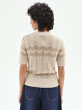 Maglia panna con motivo chevron
