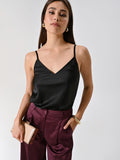 Top Nero Spalline Sottili