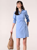 Abito Camicia in Cotone Azzurro