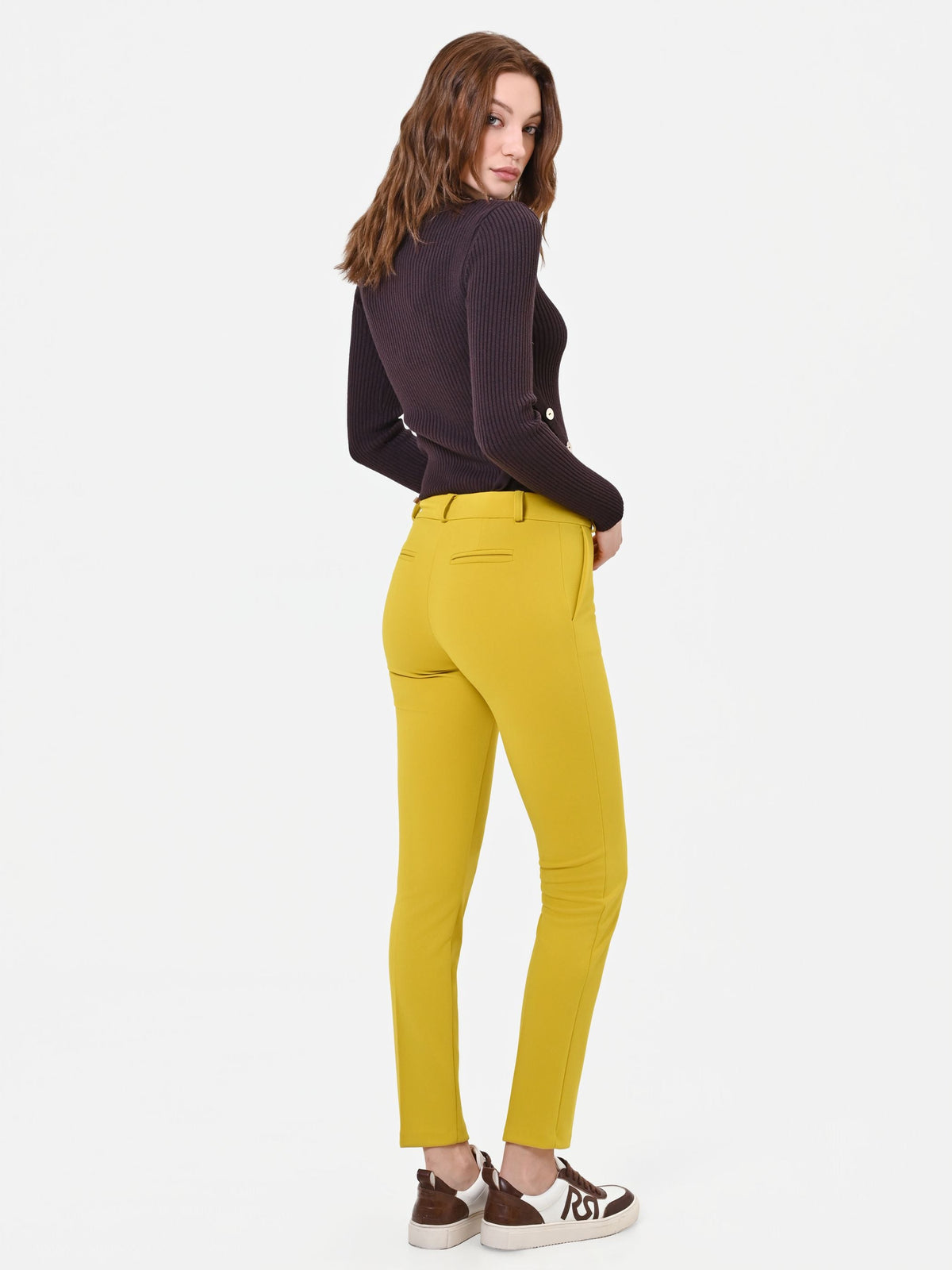 Pantalone slim fit verde olio