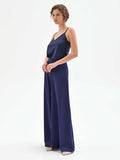 Pantalone atelier a palazzo blu indaco