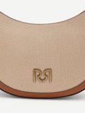 Borsa a tracolla beige con logo