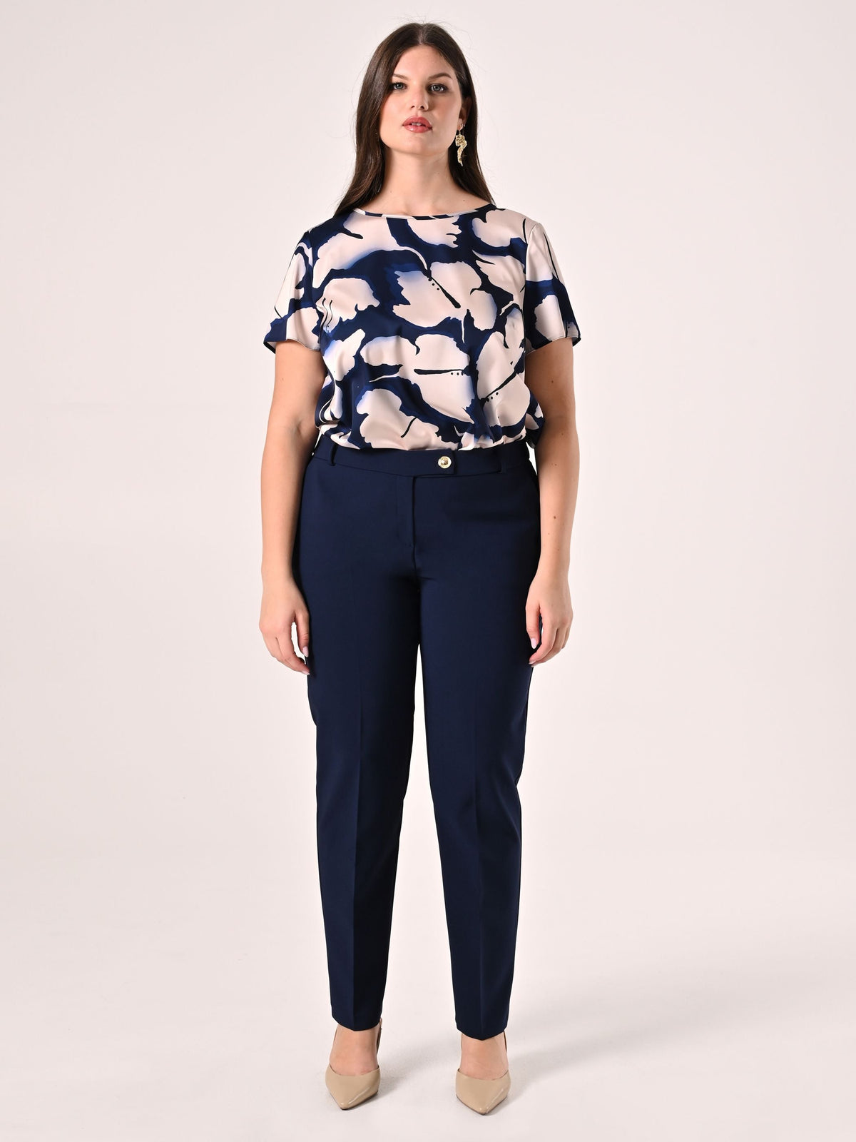 Pantaloni Curvy Blu