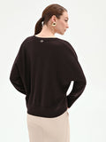 Maglia color cioccolato con scollo a v