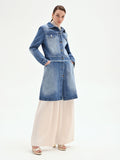 Capospalla lungo in denim azzurro
