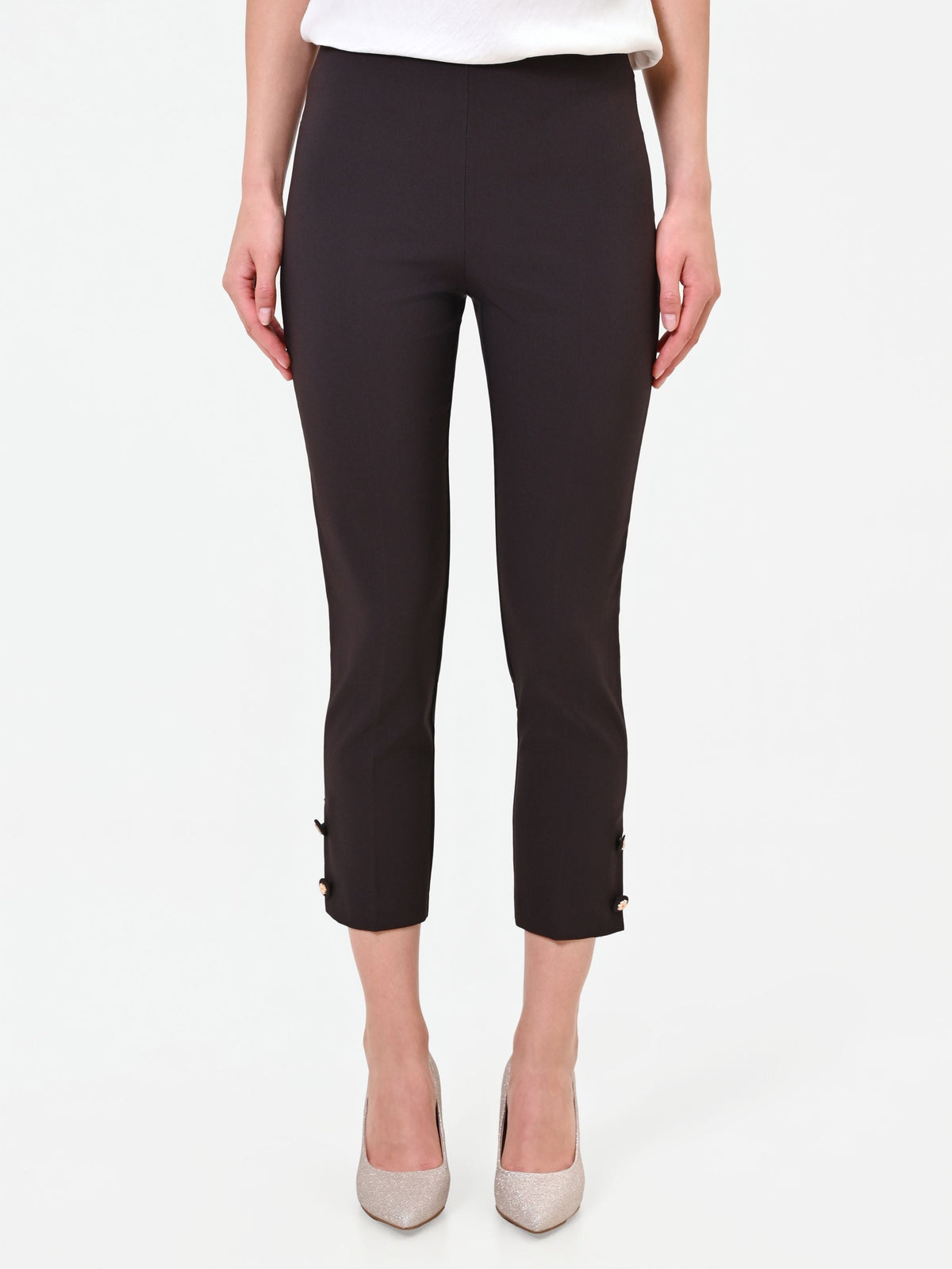 Pantalone moro marrone con spacchetto laterale