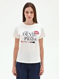 T-shirt in cotone 'The Devil Wears Prada' stampa rossetto