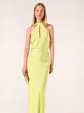 Abito Scivolato in Raso color Lime