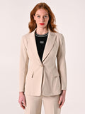 Giacca Beige in Tessuto Operato
