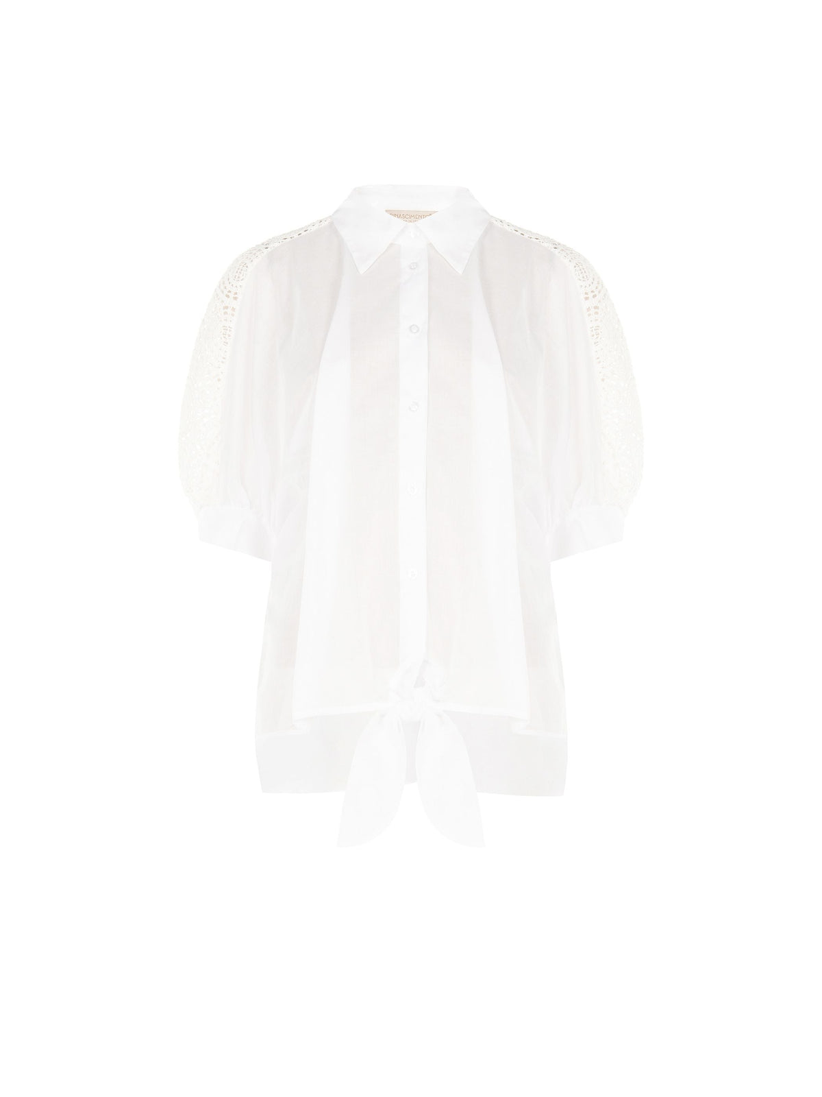 Camicia bianca e inserti in pizzo in cotone