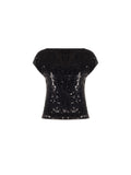 Top nero in paillettes