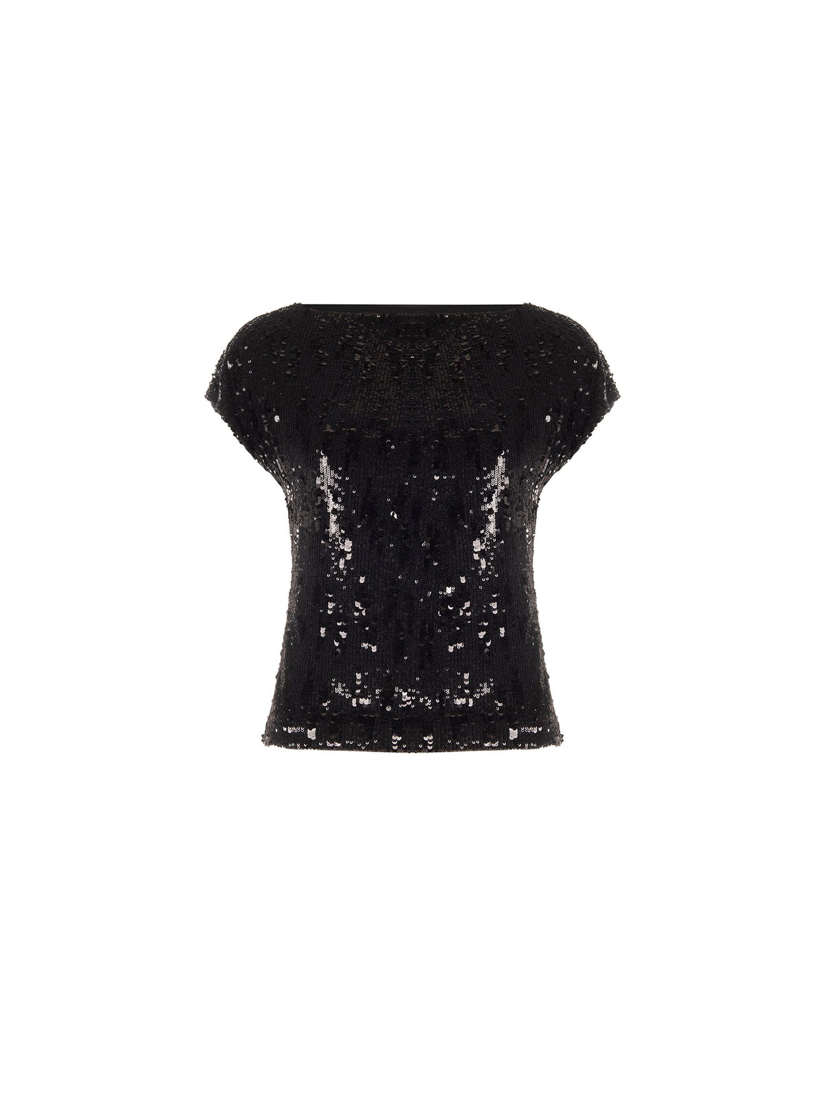 Top nero in paillettes