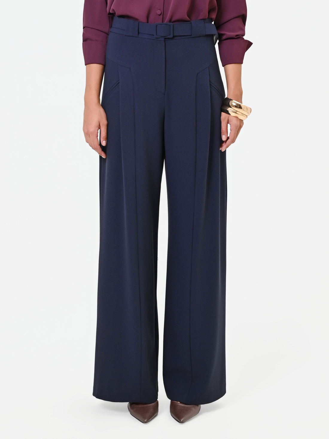 Pantalone palazzo blu navy