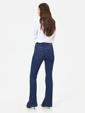Pantaloni jeans blu con spacco frontale