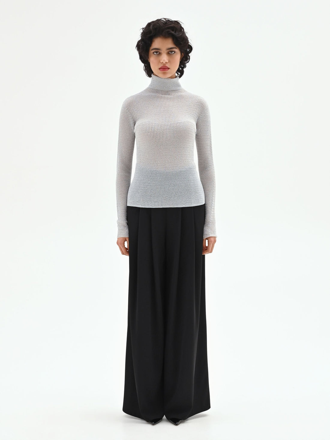 Maglia argento con texture a nido d'ape