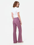Pantalone bootcut rosa antico con piega stirata