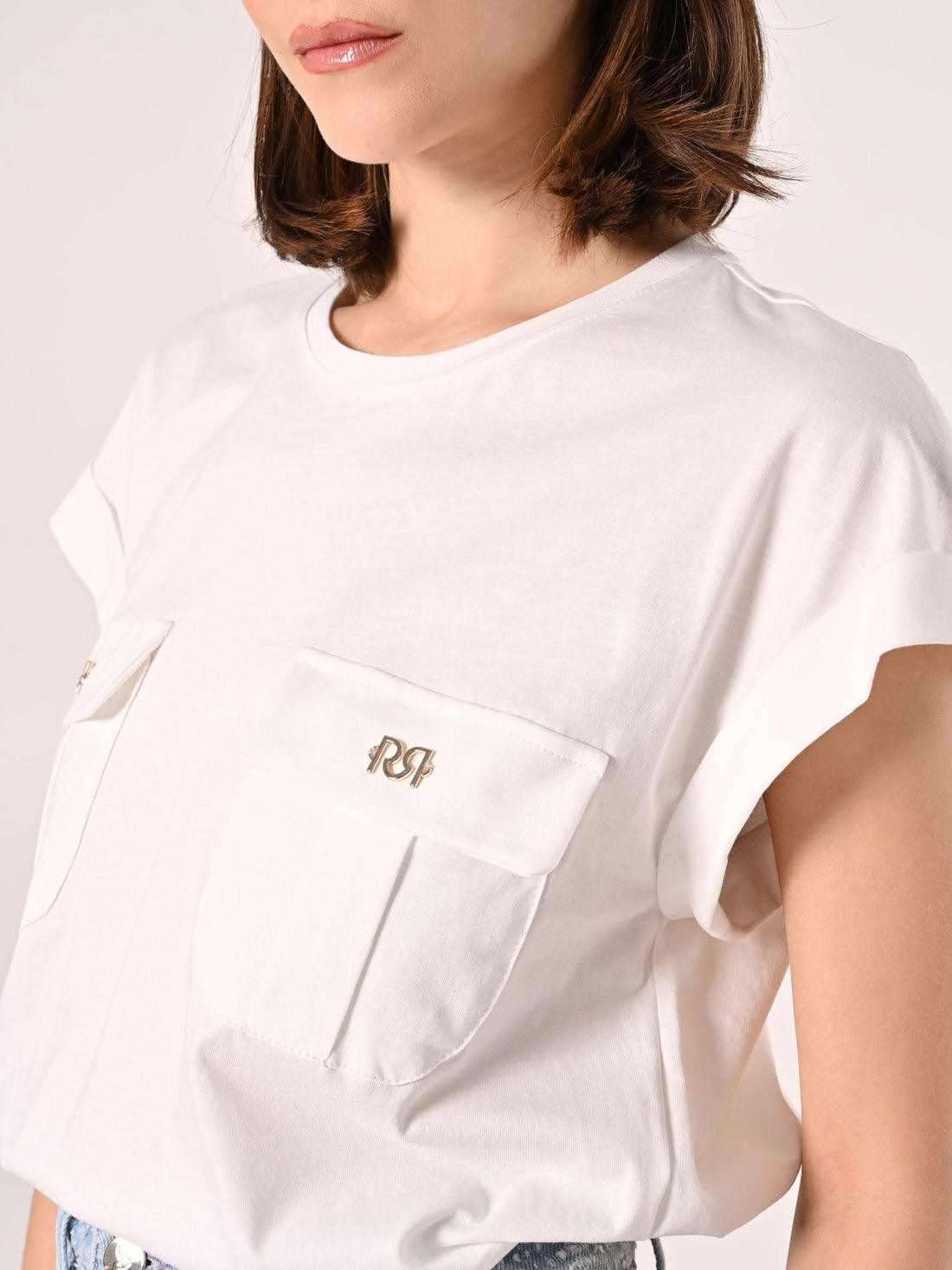 T-Shirt Bianca Utility Pockets