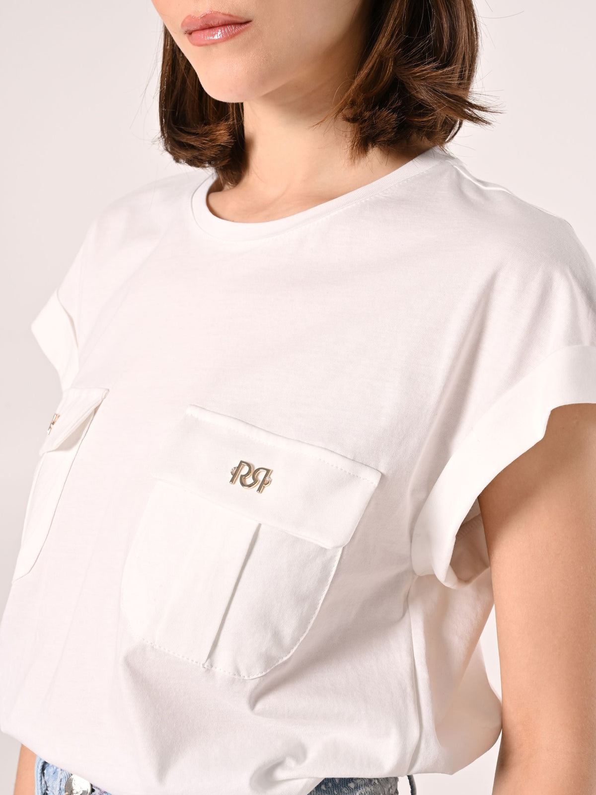 T-Shirt Bianca Utility Pockets