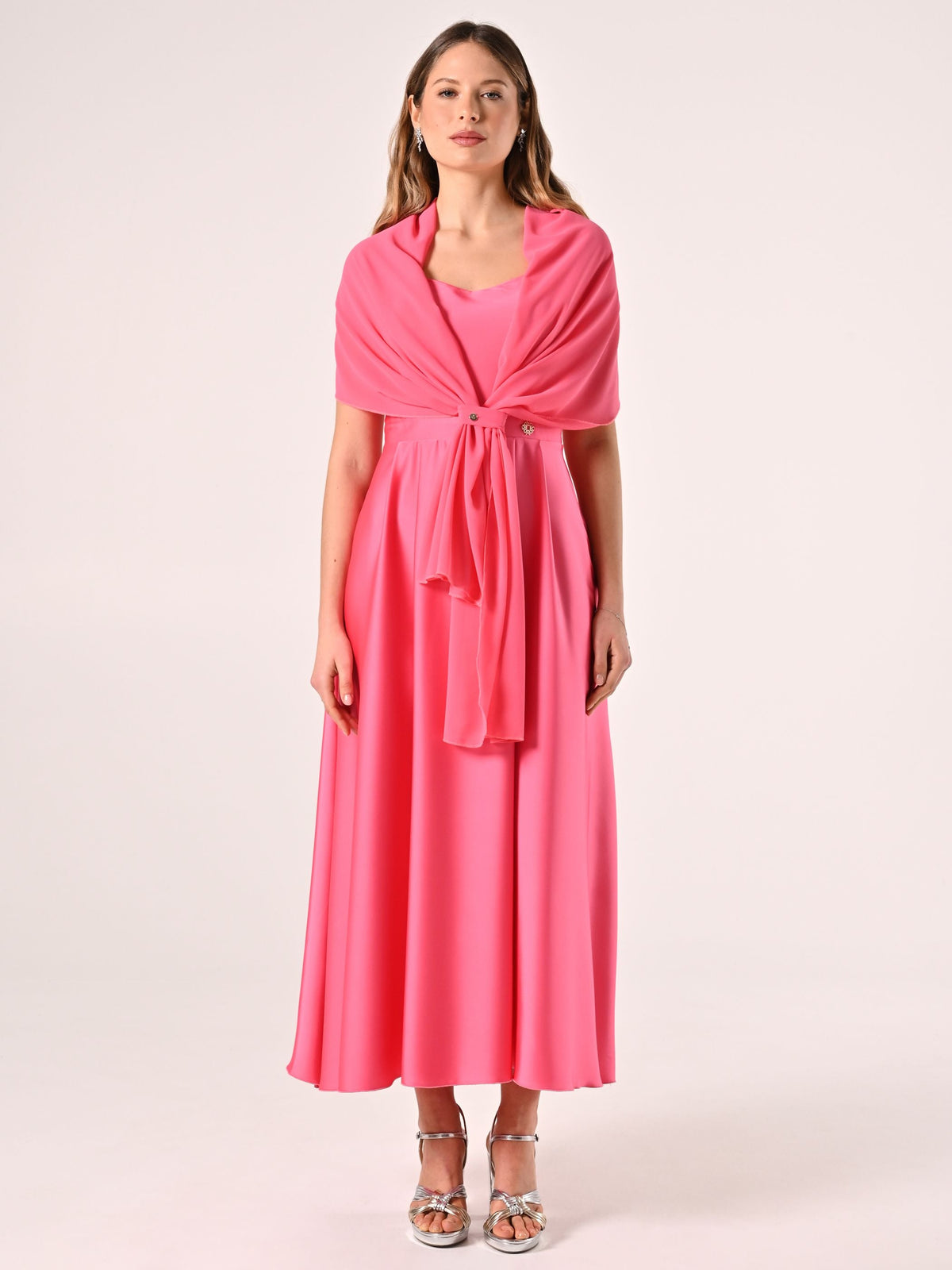 Stola in Georgette Rosa Camelia