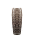 Gonna tubino paillettes animalier tortora beige