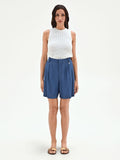 Bermuda in chambray con pinces