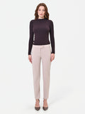Pantalone a sigaretta tortora beige con piega centrale