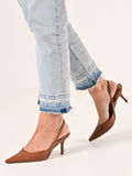 Slingback Similpelle Marrone