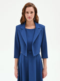 Giacca bolero blu brillante con maniche a tre quarti