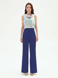 Pantalone a palazzo blu brillante