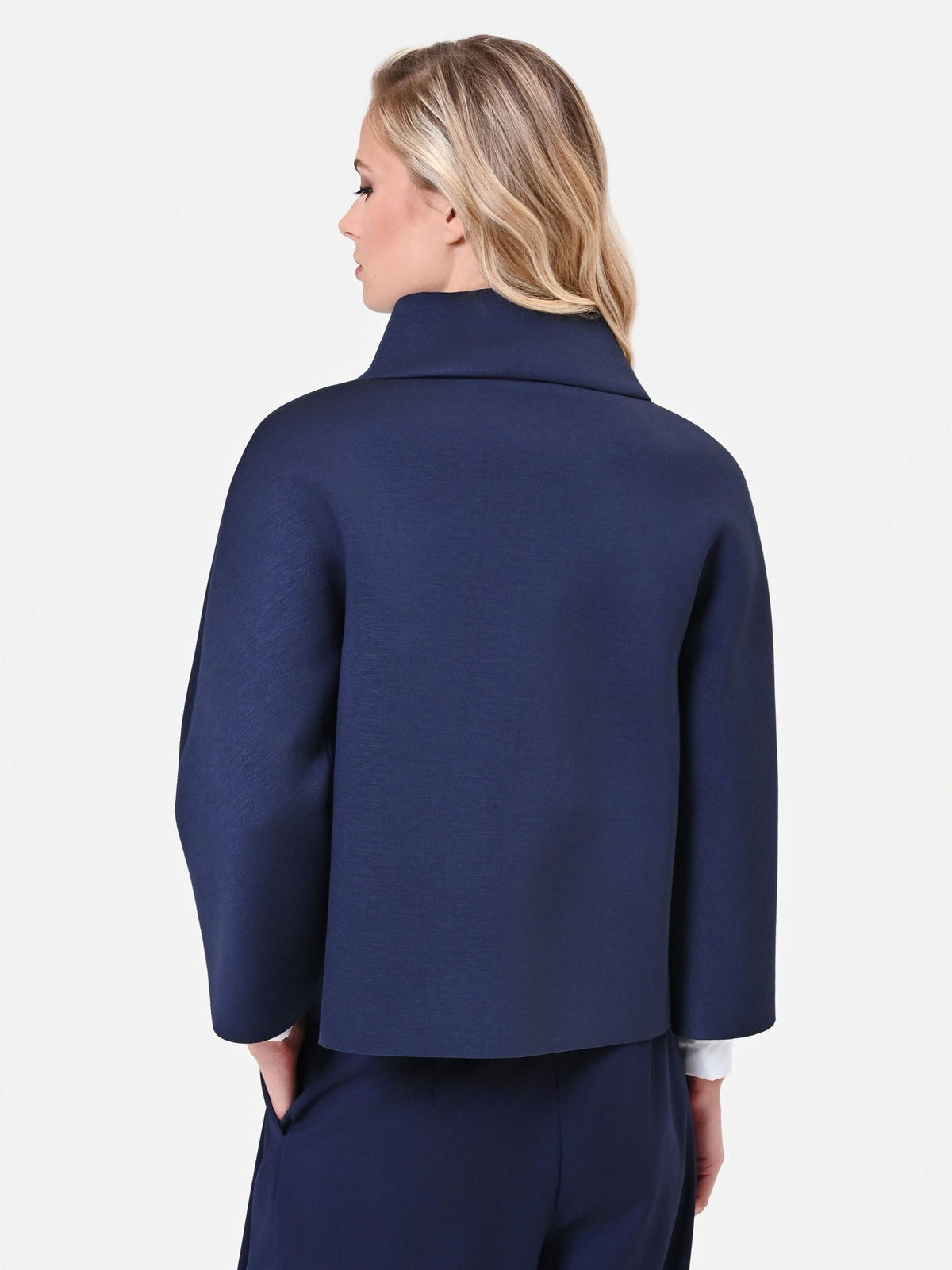 Cappa corta blu in scuba soft