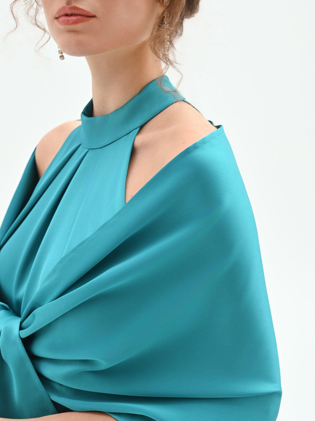 Stola atelier effetto mantella verde smeraldo