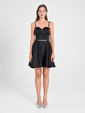 Abito a Ruota in Satin Nero