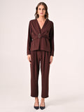 Blusa Marrone Cioccolato effetto Goffrato