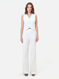 Gilet monopetto bianco in tessuto tecnico