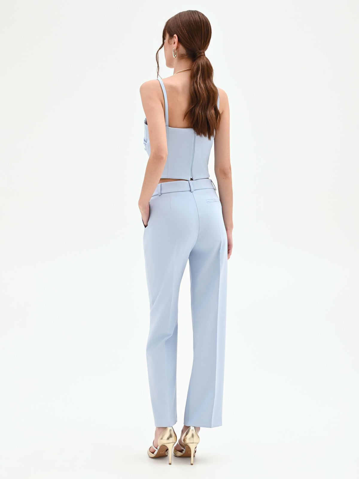 Pantalone a gamba dritta cielo azzurro