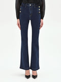 Jeans Blu a Zampa con Bottoni