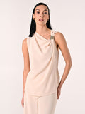Top Beige effetto Goffrato