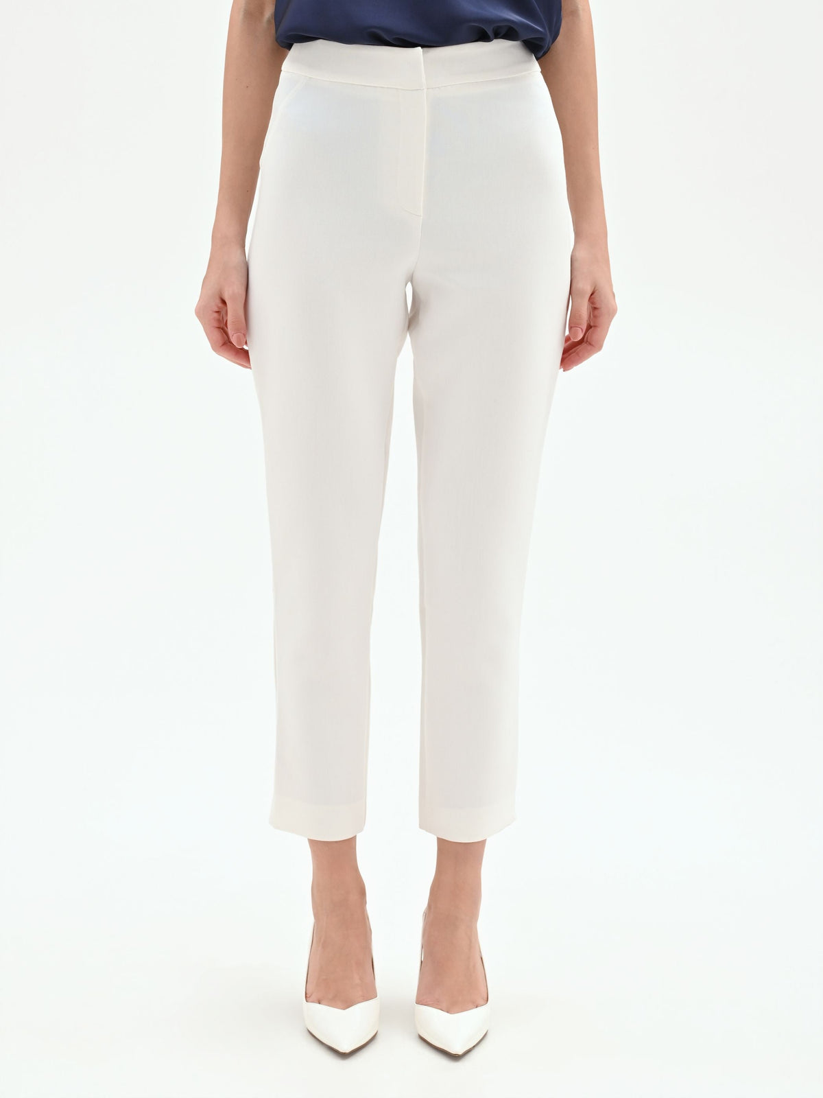 Pantalone dritto panna bianco