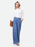 Pantalone ampio blu in lyocell