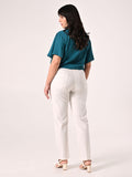 Jeans Curvy Bianchi con Borchi e Strass
