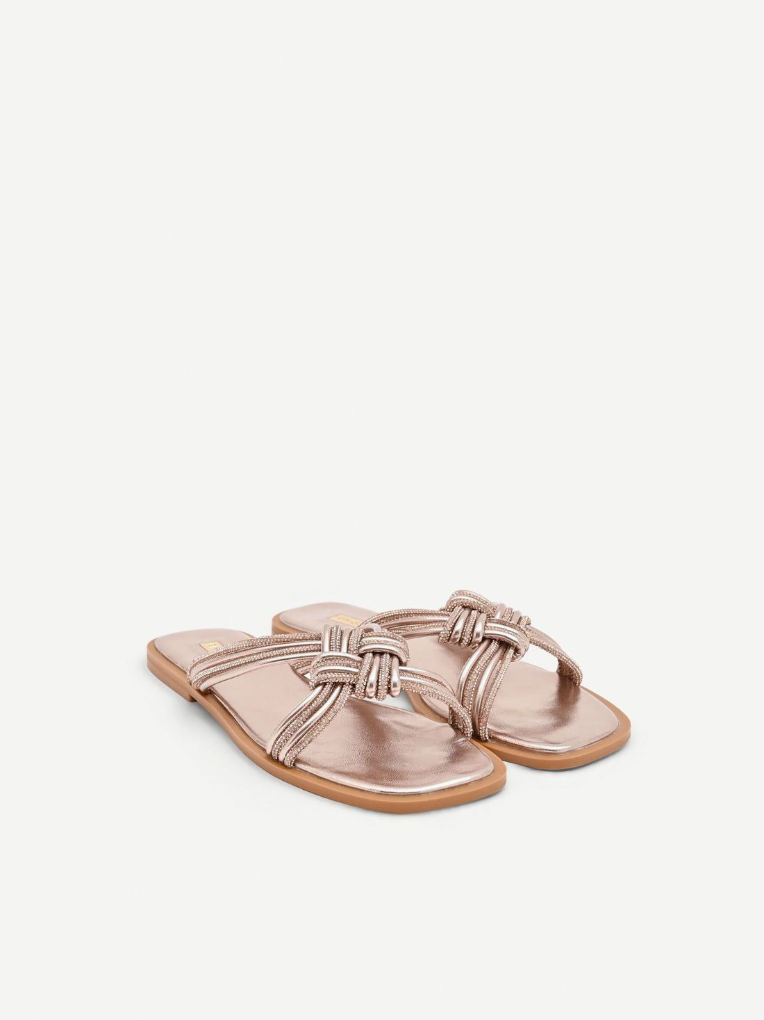 Sandali bassi rosa con strass
