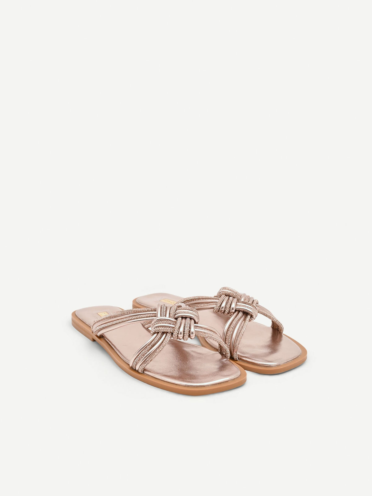 Sandali bassi rosa con strass